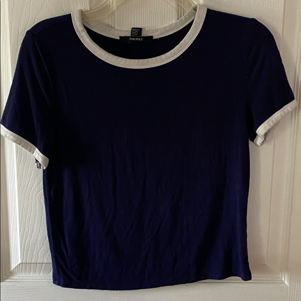 Navy Blue Crop Top